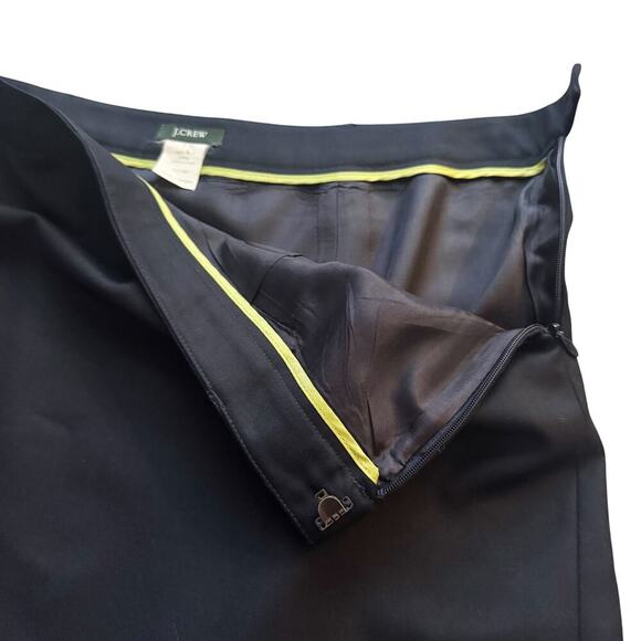 VTG J. Crew 100% Wool Skirt Womens Sz. 10  Black Professional Pencil Academia - Picture 2 of 10